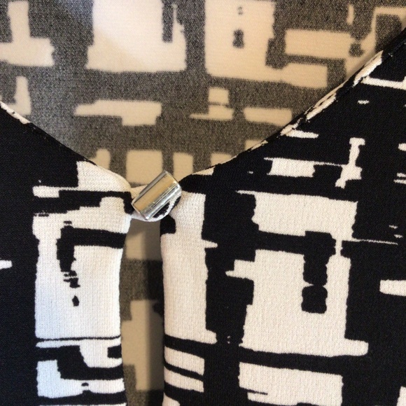 Tahari women's top black white size 2X long sleeve casual career stretch mature - Picture 6 of 12